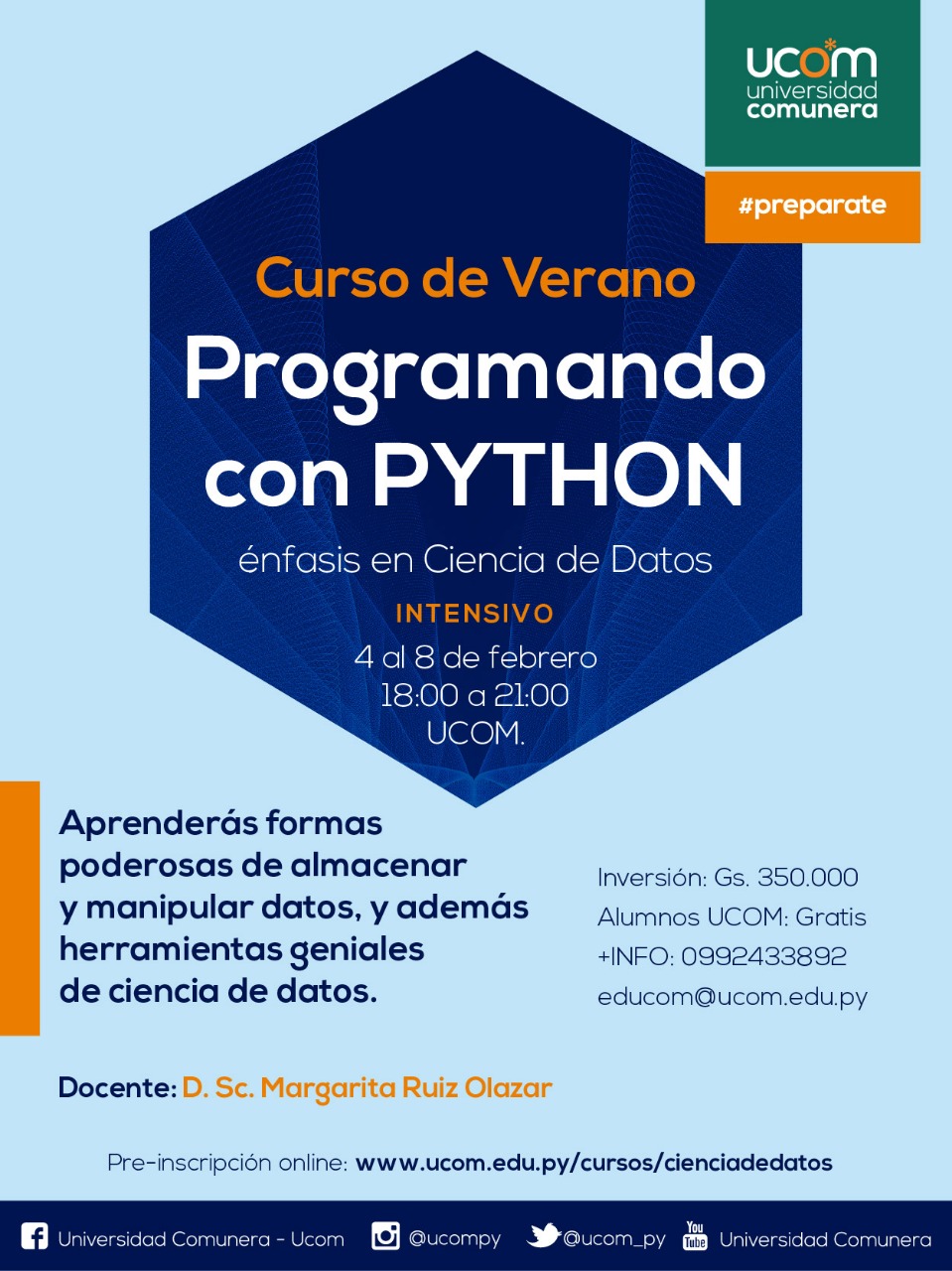 Inscriptos en Análisis de Sistemas, de la UCOM recibirán un curso gratuito de programación en Python