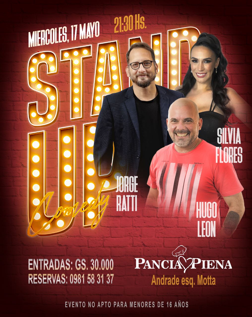 Jorge Ratti, Silvia Flores y Hugo León presentan un show de stand up para reírse de situaciones cotidianas