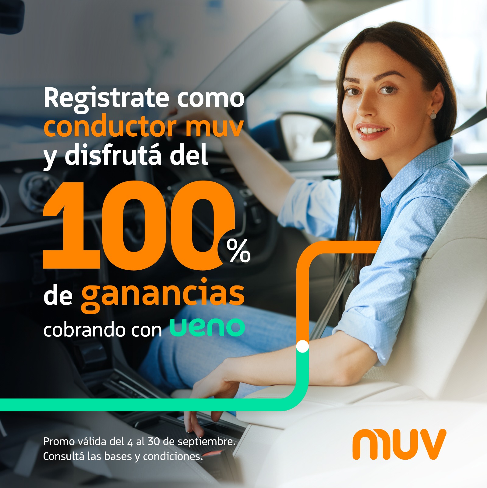 Choferes de MUV que tengan cuenta ueno recibirán el 100 % de las ganancias