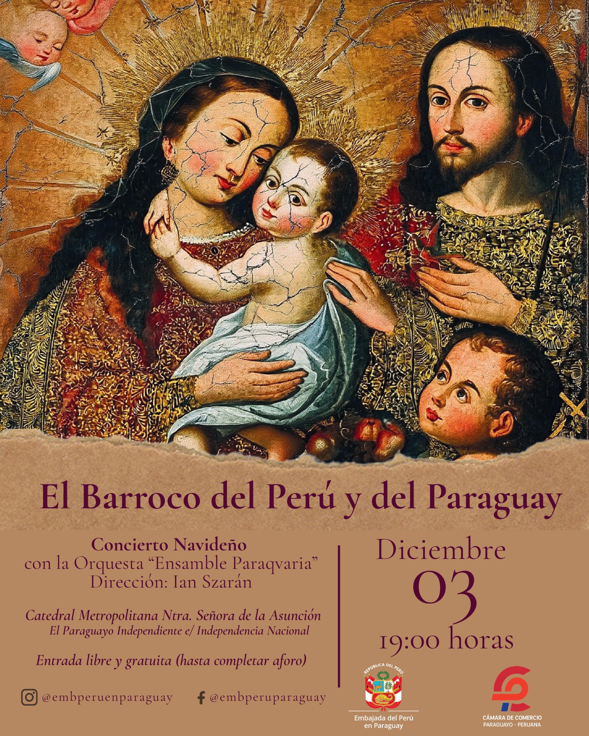Concierto Navideño de música barroca del Perú y Paraguay “Barroco del Perú y del Paraguay:  Tesoros del Barroco de Latinoamérica”
