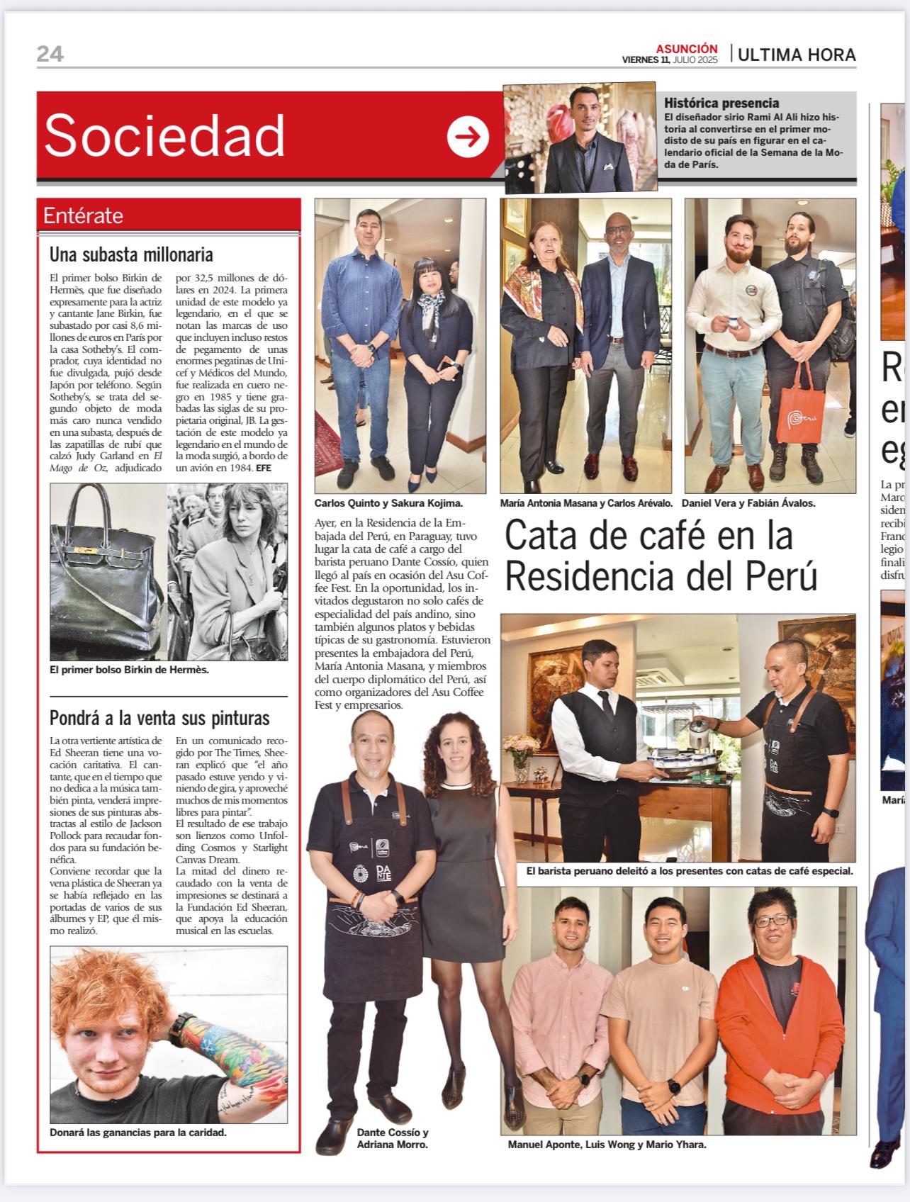 Cobertura de eventos en la sección Sociedad de un diario